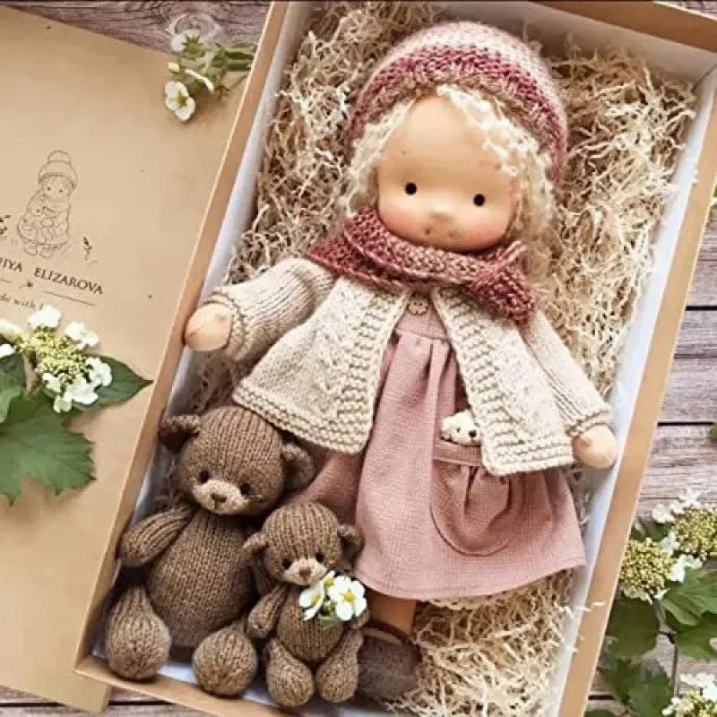 Luna | Handgemachte Waldorf-Plüschpuppe – Weiches Baumwollspielzeug mit Stoffbox | Süß & Gemütlich | Für Kindergeburtstage & tägliches fantasievolles Spielen - Image 32