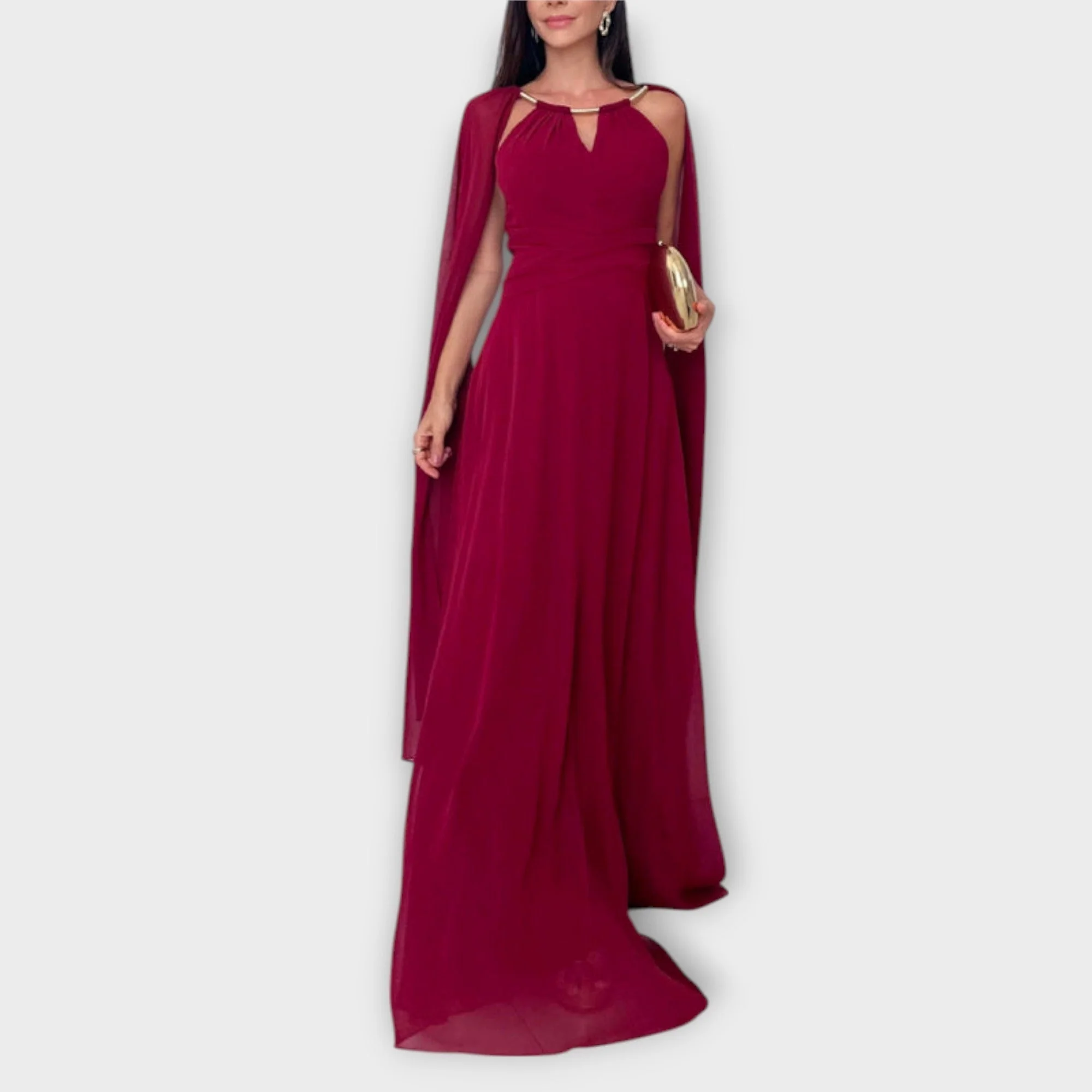 Mabel - Elegantes Maxikleid mit Cape-Ärmeln und hohem Schlitz"
Rewritten: "Mabel - Stilvolles Maxikleid mit schwingenden Cape-Ärmeln und verführerischem Schlitz - Image 6