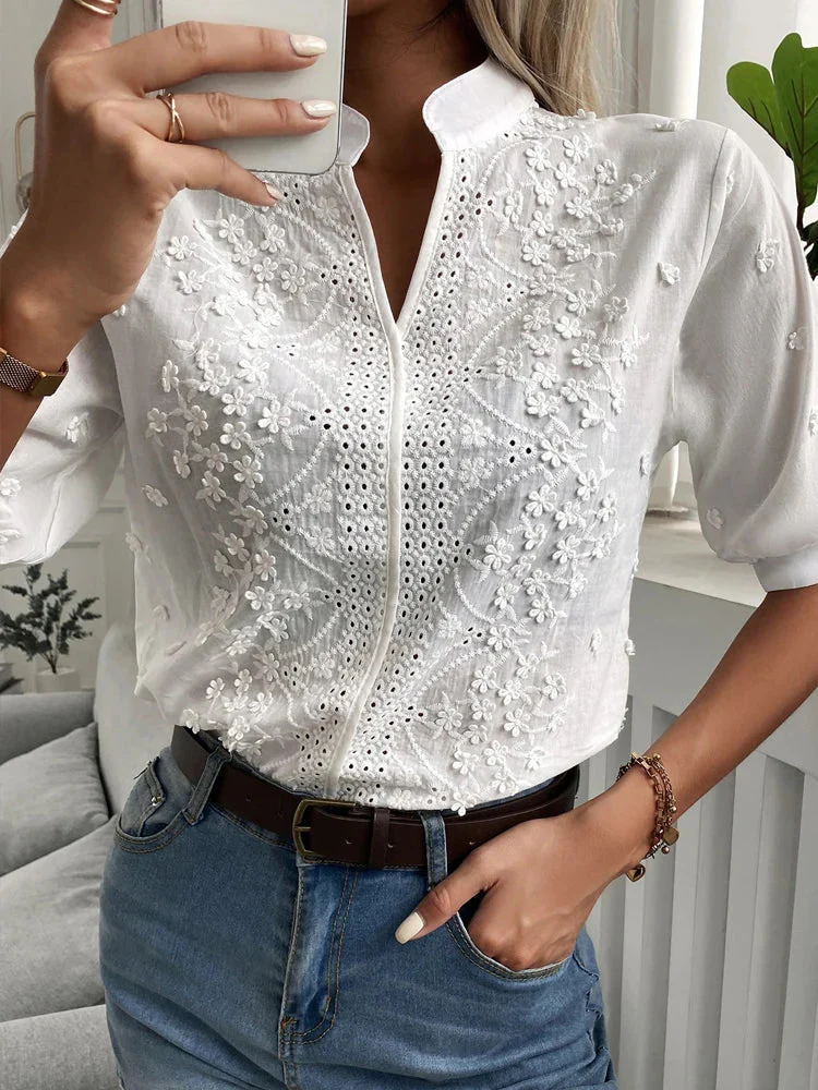 Mandy | Elegante Bluse mit V Ausschnitt - Image 3