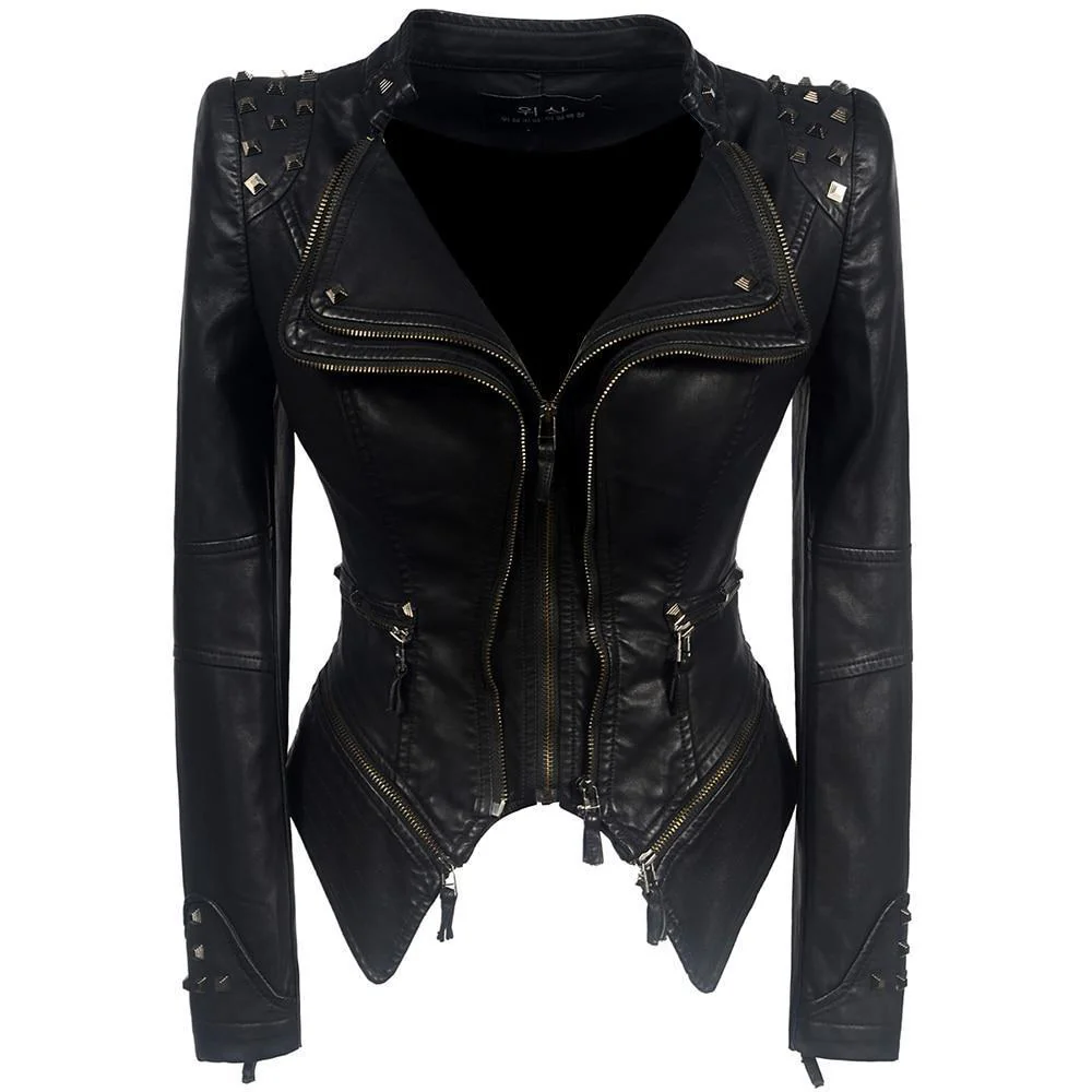 Manuela | Schlanke Bikerjacke aus Kunstleder - Image 3