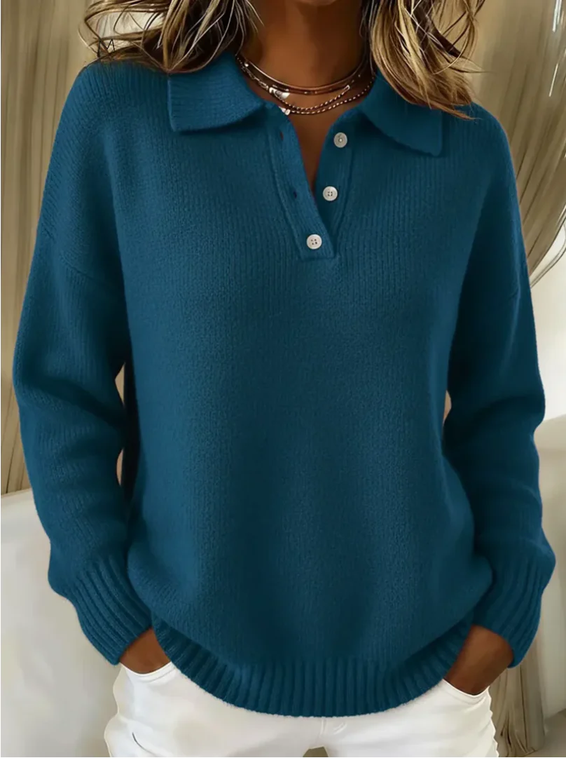 Mara | Eleganter Strickpullover Damen mit Polokragen - Image 2