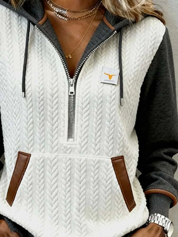 Mara | Lässiger Damen-Hoodie mit auffälligem Farbblock