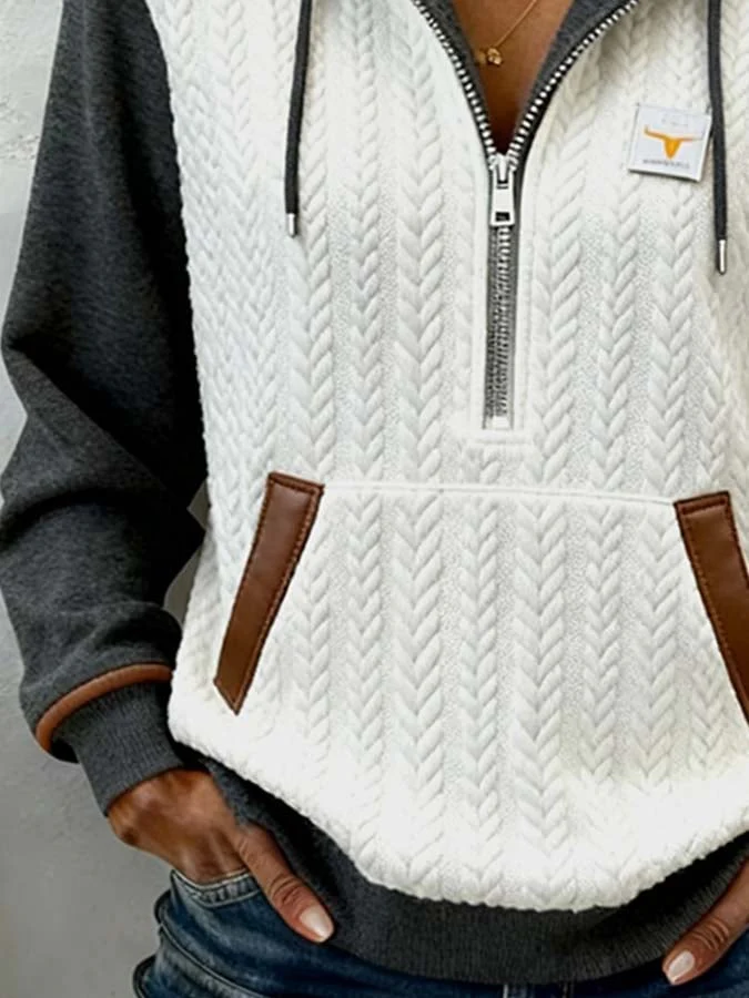 Mara | Lässiger Damen-Hoodie mit auffälligem Farbblock - Image 2