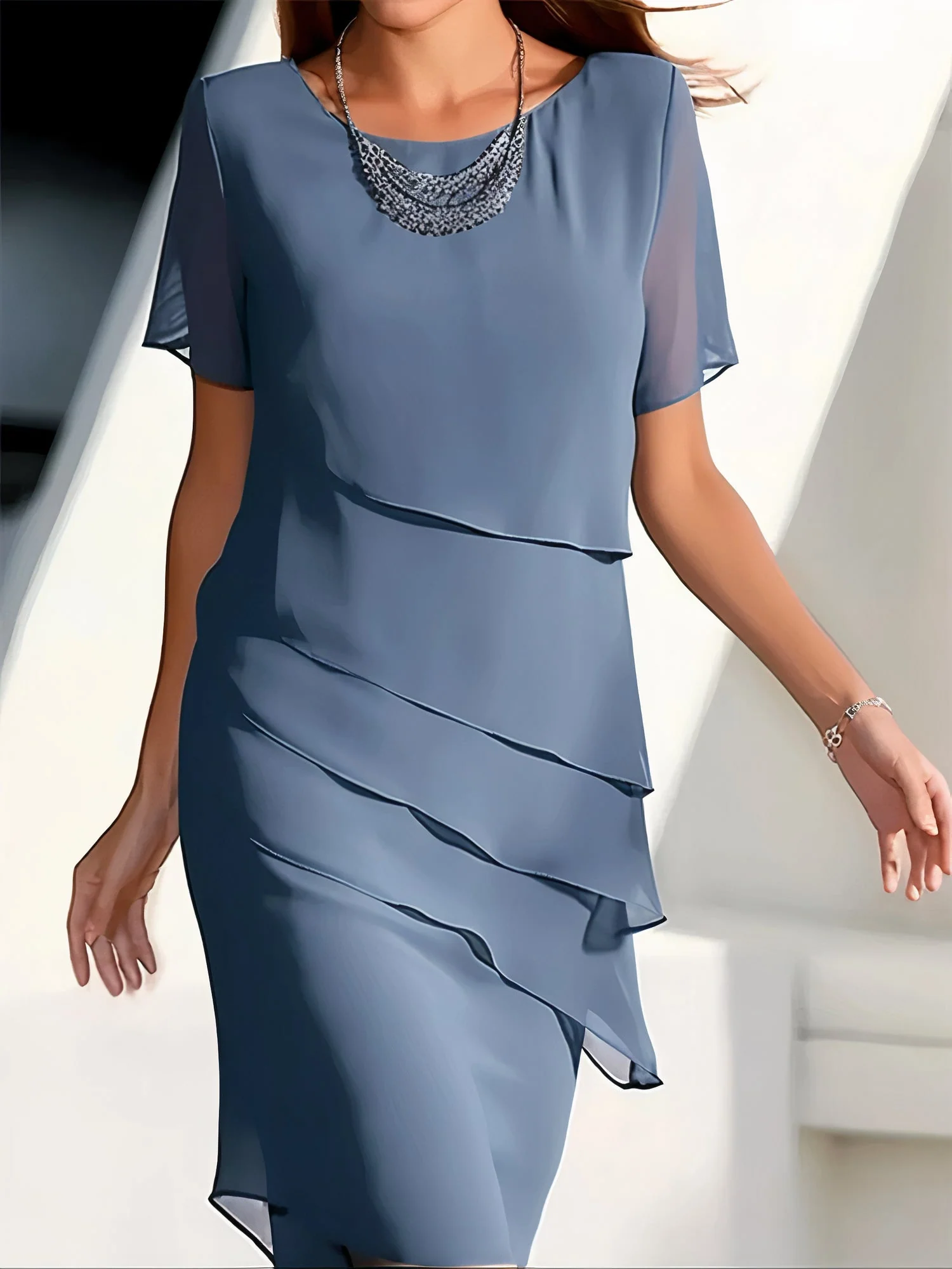 María – Elegantes fließendes Damen Midikleid - Image 2