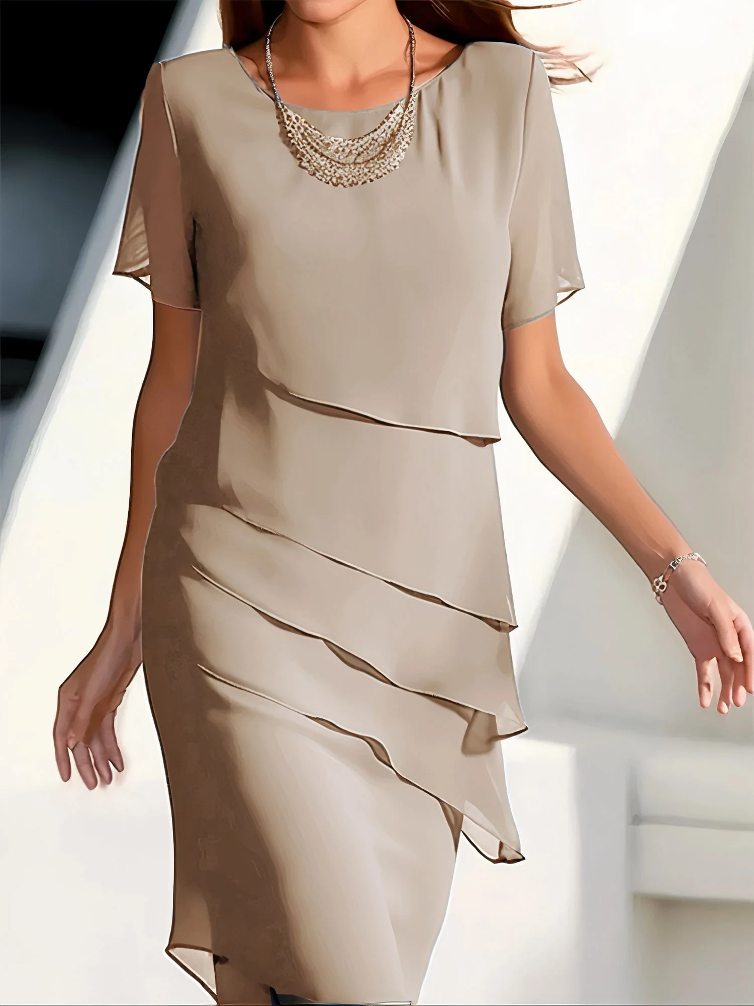 María – Elegantes fließendes Damen Midikleid - Image 4
