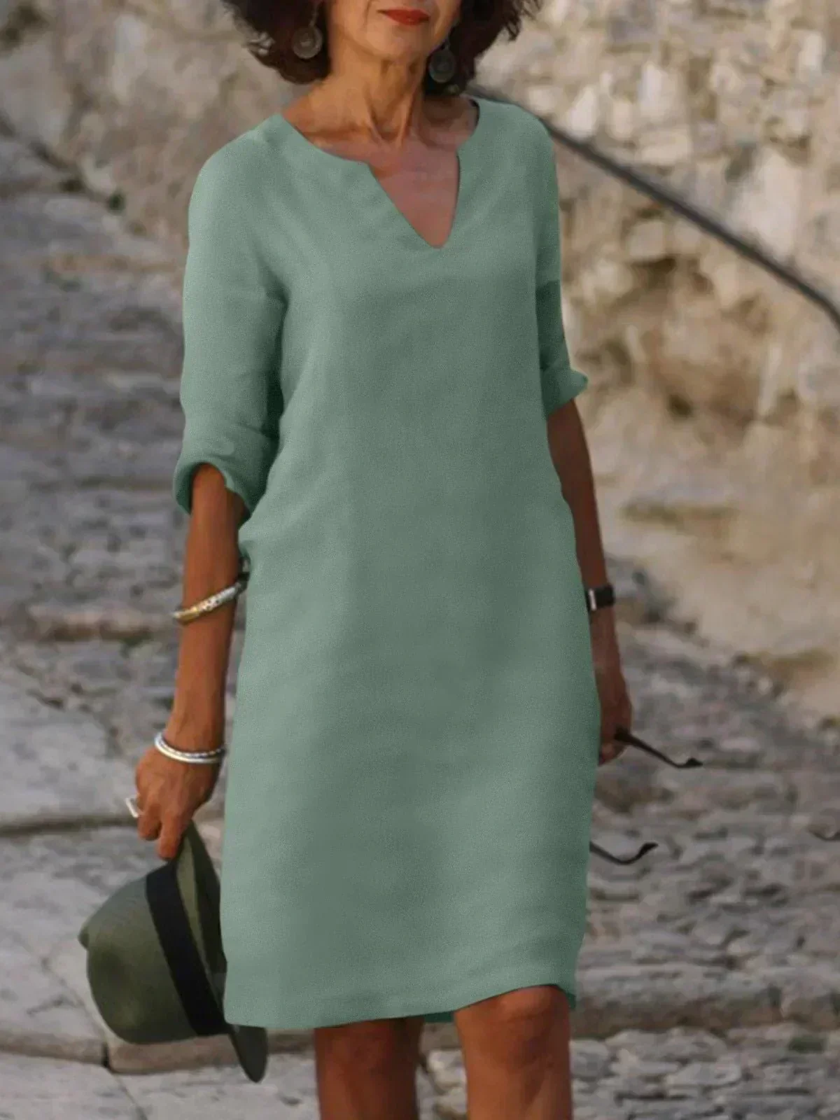Maria | Elegantes Kleid mit V-Ausschnitt - Image 3