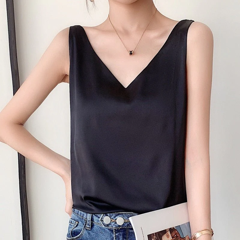 Maria | Elegantes Seiden Tanktop