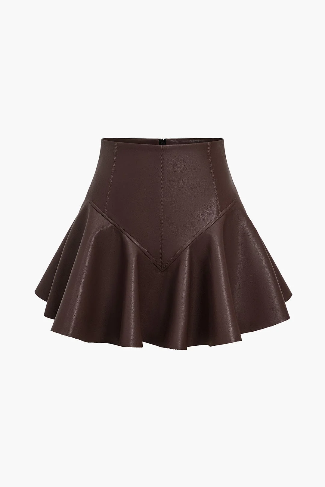 Marigold | Verspielter Kunstleder-Skaterrock mit High-Waist-Schnitt und ausgestelltem Saum - Image 9