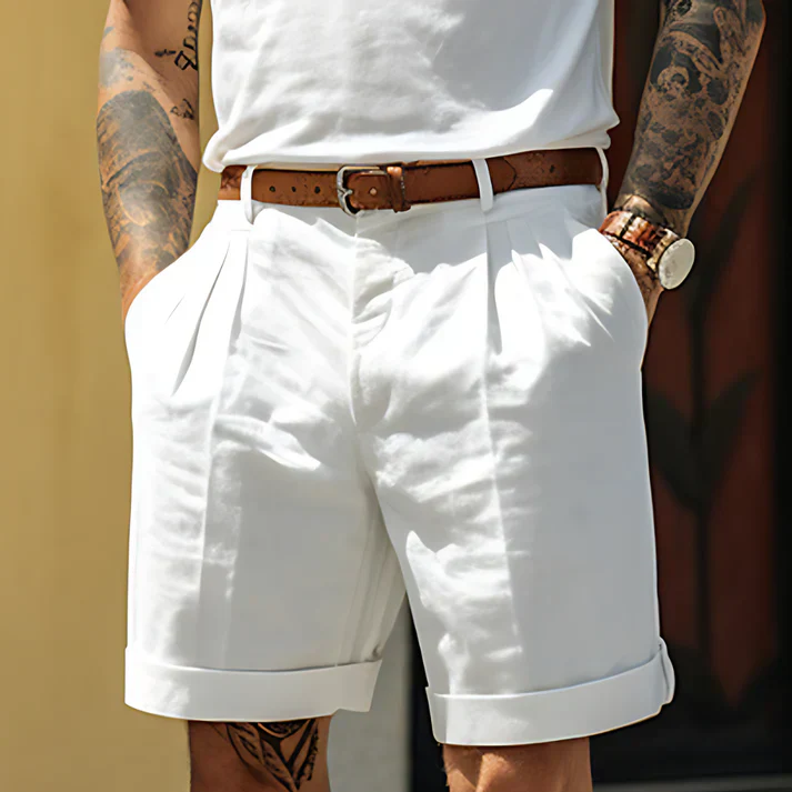 Mario- Elegante Tailored Shorts mit Gürtelschlaufen für Herren
