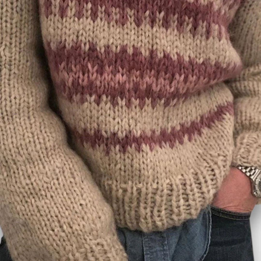 Marlene – Retro Pullover mit Kontrastmuster
