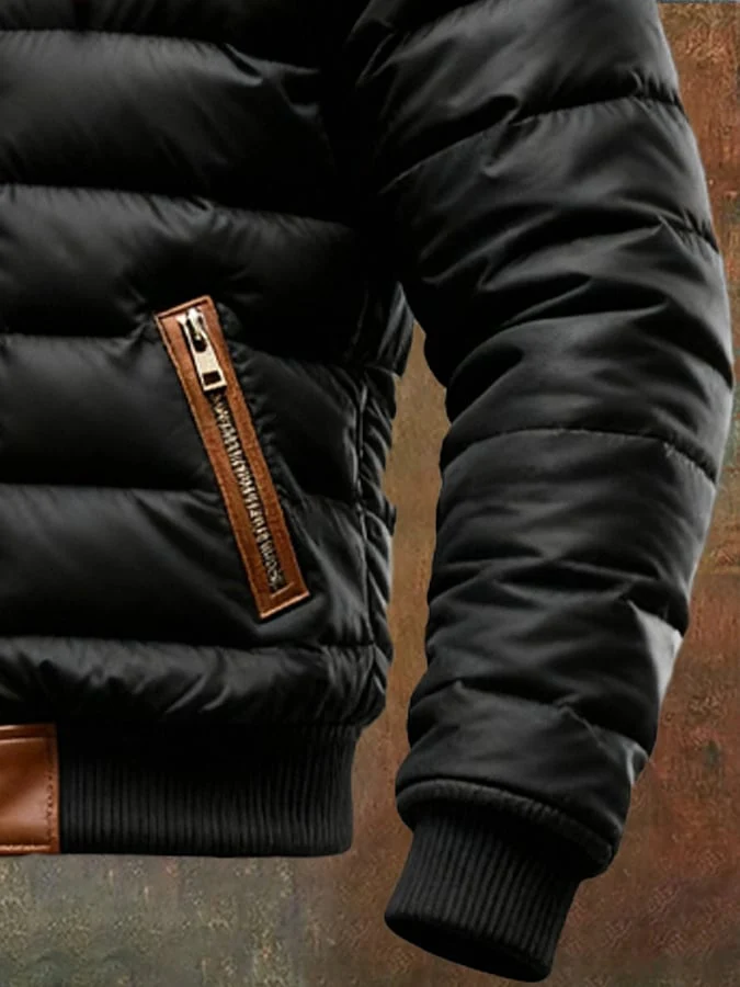 Martin | Gefütterte Herrenjacke Schwarz Sherpa komfortabel - Image 2