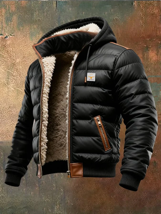 Martin | Gefütterte Herrenjacke Schwarz Sherpa komfortabel - Image 3