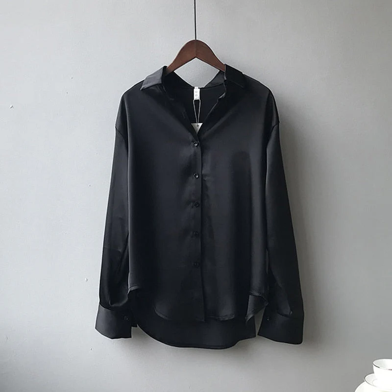 Martina – Damen Satinbluse Mit Klassischem Schnitt - Image 6