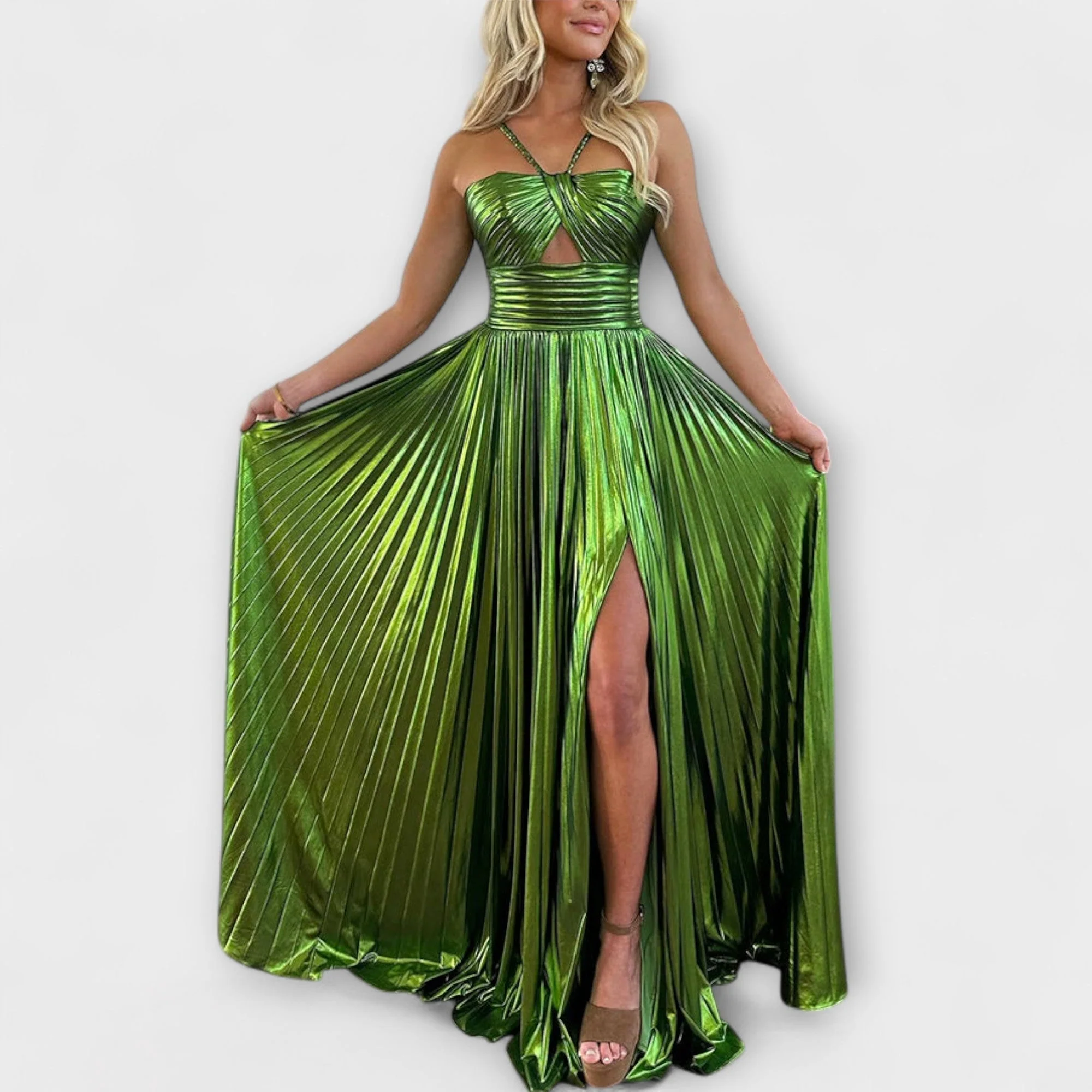 Maxikleid aus metallischem Stoff - Image 4