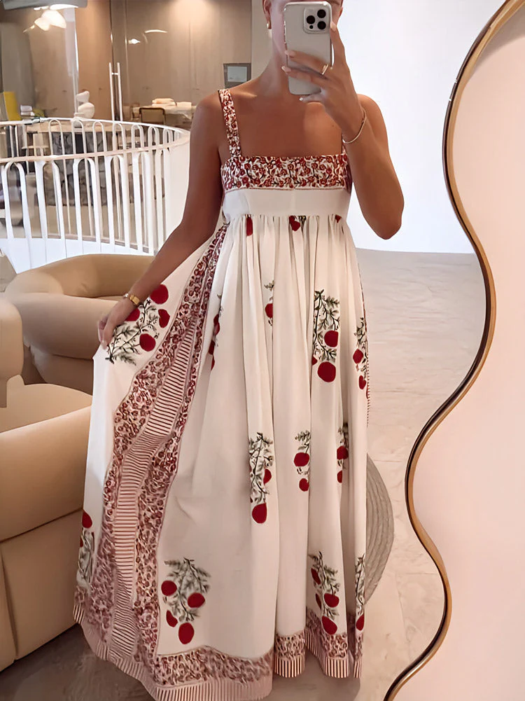 Maxikleid mit Trägern im Boho-Stil & Empire-Schnitt – Floral & Luftig - Image 2