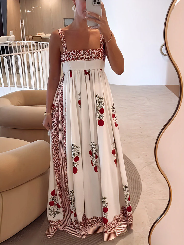 Maxikleid mit Trägern im Boho-Stil & Empire-Schnitt – Floral & Luftig - Image 4