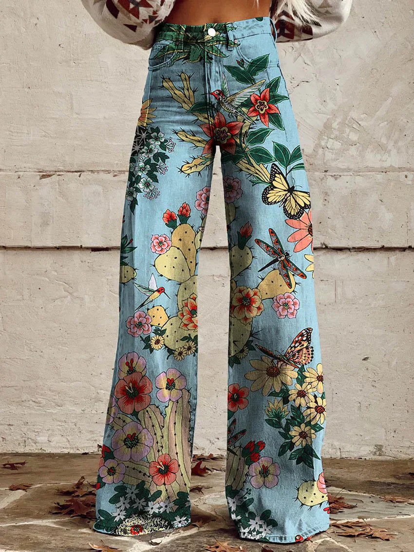 Mekhila – Weite Jeans mit Boho-Vintage-Print - Image 8