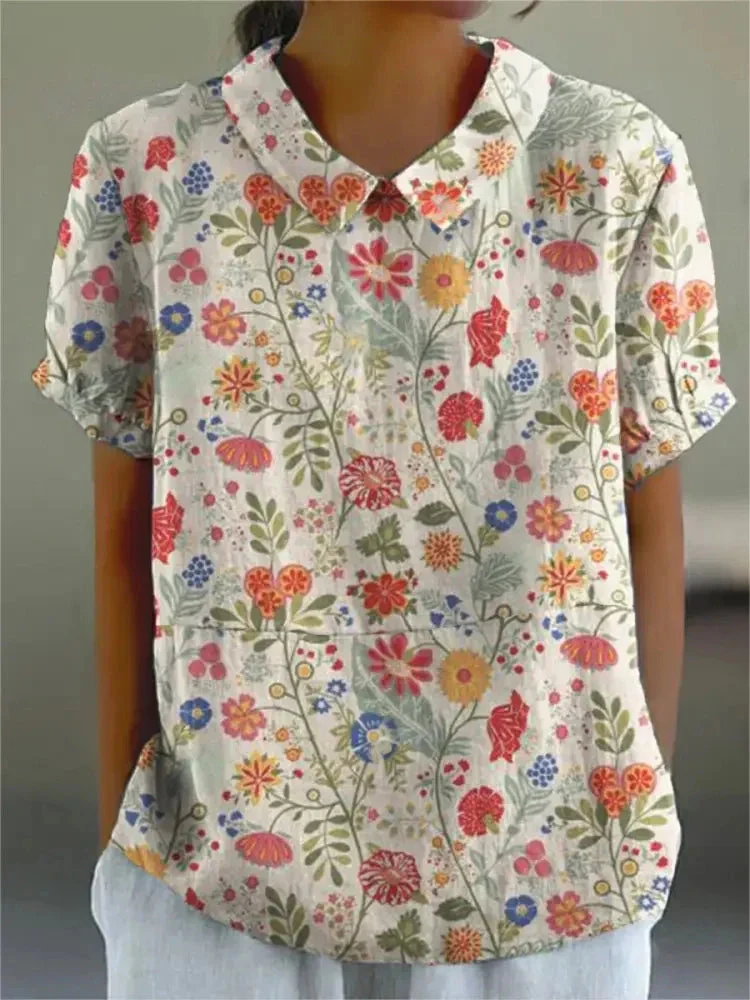 Melanie | Elegante Sommerbluse aus Baumwolle mit Blumenmuster - Image 4