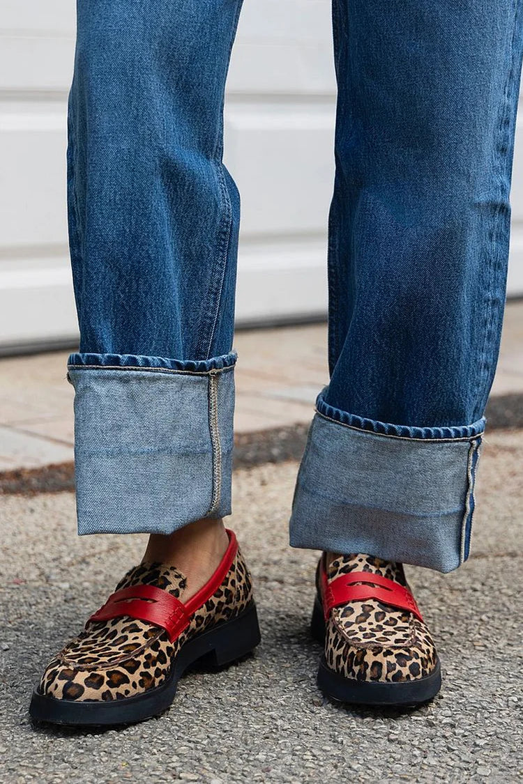 Melwena – Loafers im Colourblock-Stil mit runden Zehen