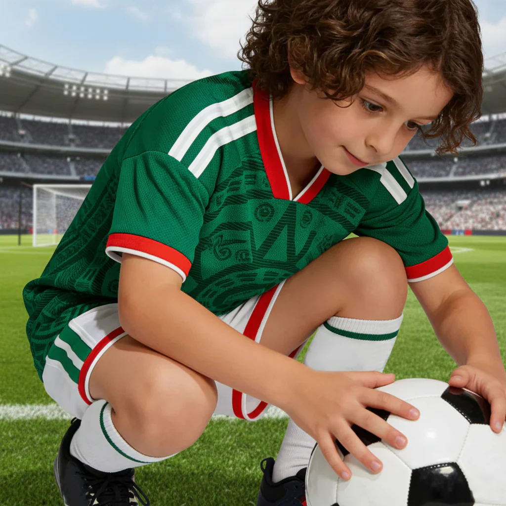 Mexiko Weltmeisterschaft Trikot 2026 Kinder Fußball Trikot Set - Image 2