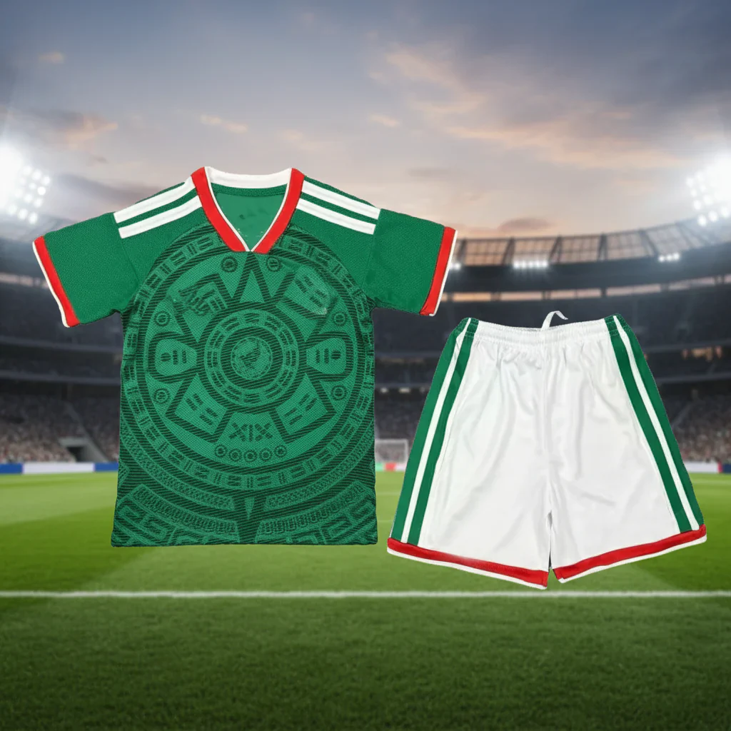 Mexiko Weltmeisterschaft Trikot 2026 Kinder Fußball Trikot Set - Image 3