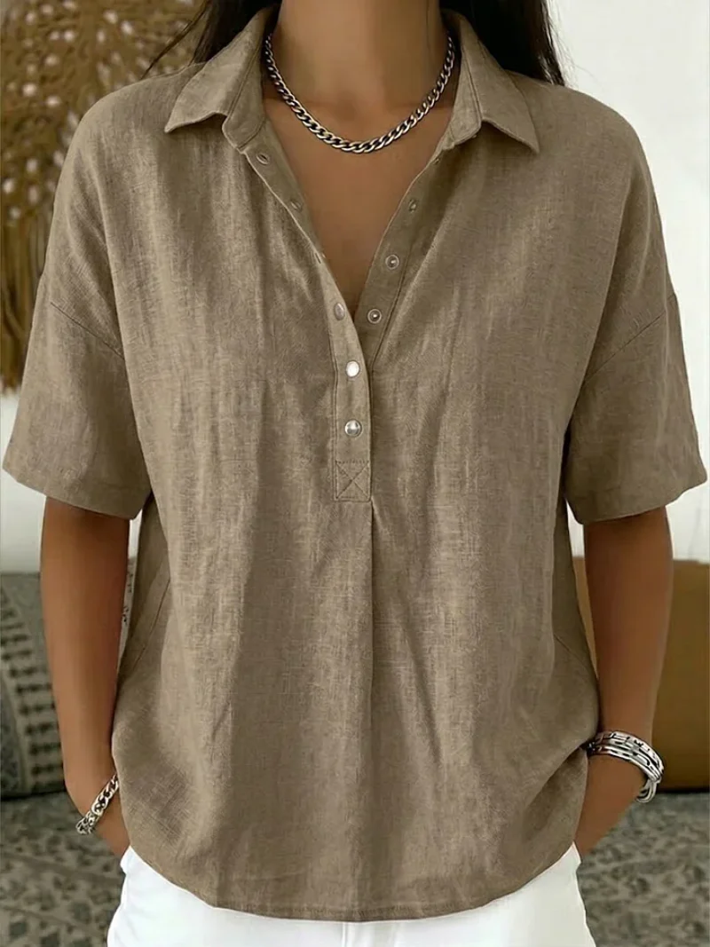 Mia | Bluse Damen Kragen Knopfleiste Chic - Image 2