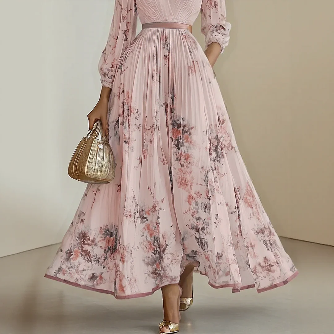 Mia | Damen Maxikleid elegant plissiert und chic - Image 6