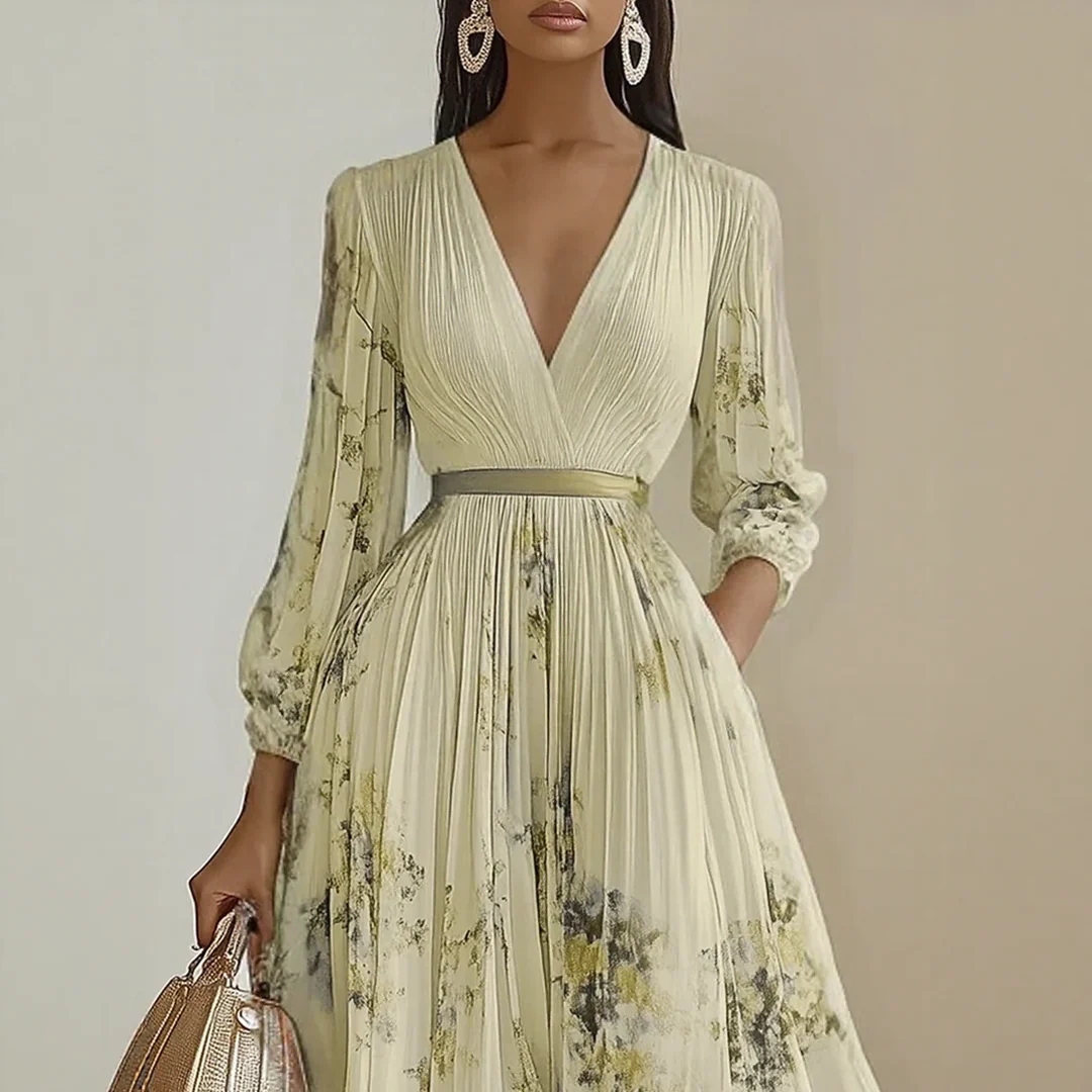 Mia | Damen Maxikleid elegant plissiert und chic - Image 8