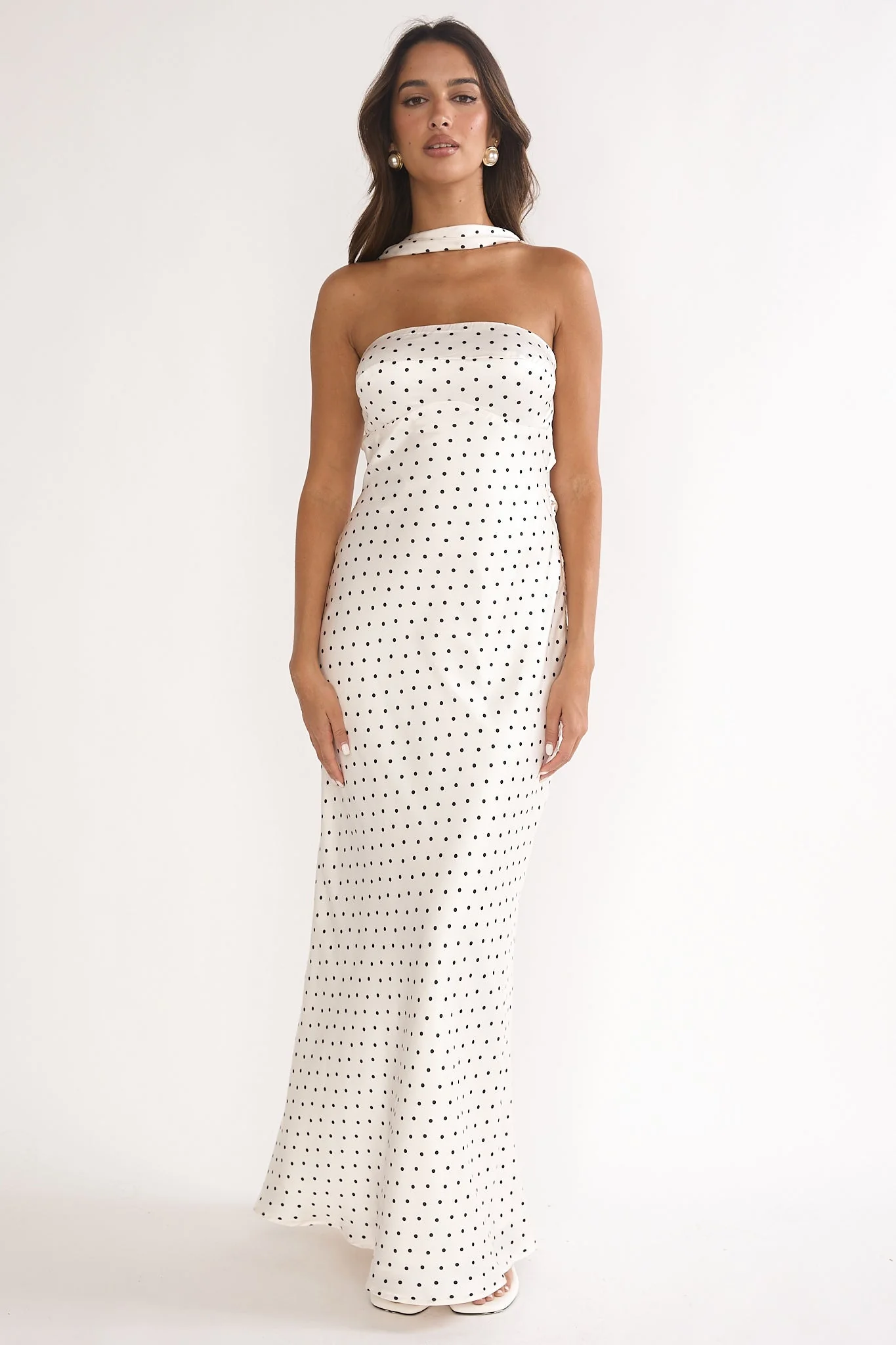 Mia | Damen Maxikleid lang elegant & gepunktet - Image 6