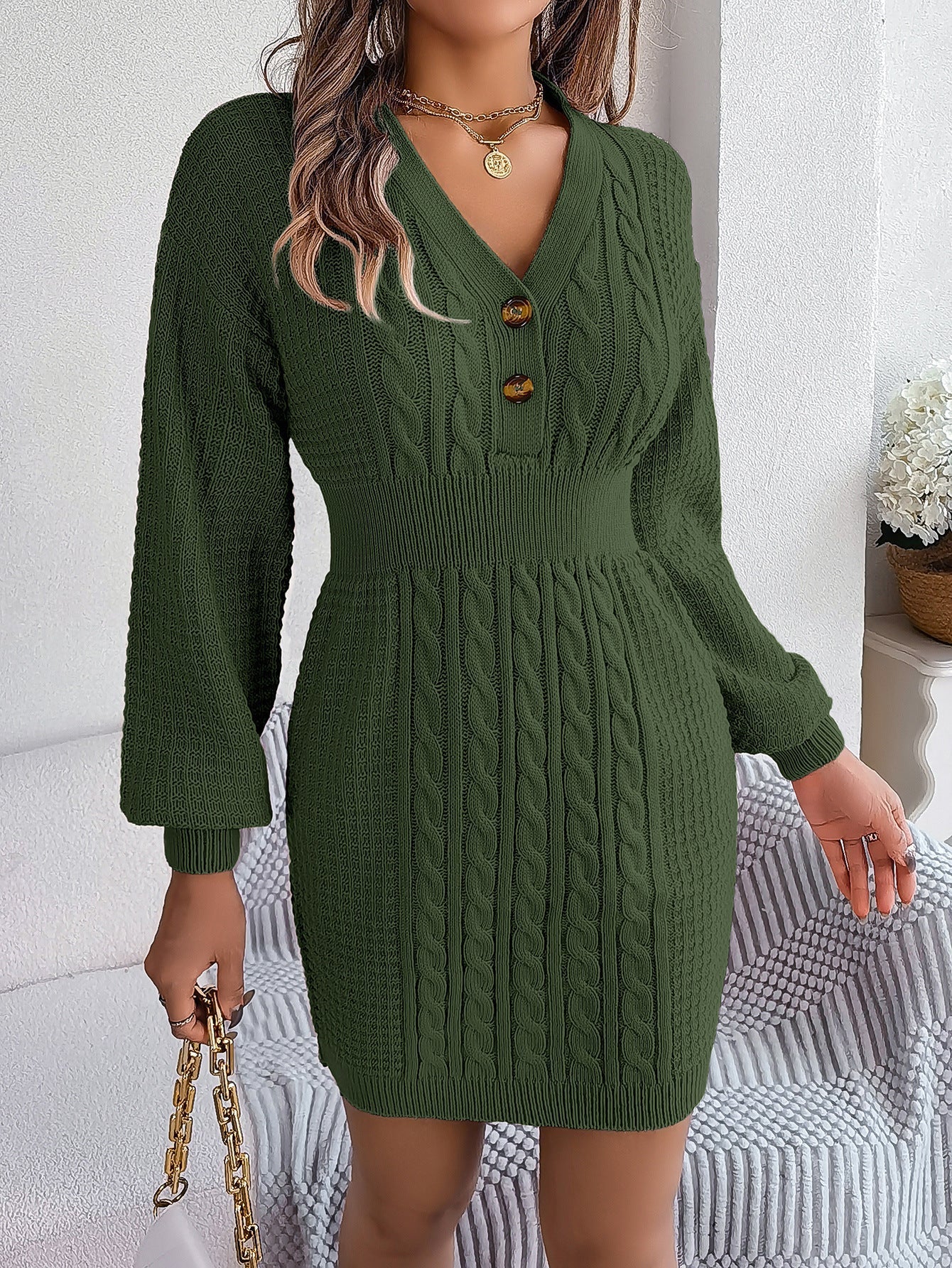 Mira | Damen Bodycon-Strickkleid modern & elegant - Image 3