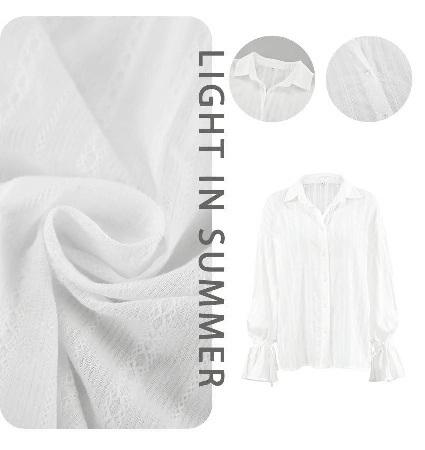 Mirela | Gestreifte Bluse mit Bindemanschetten - Image 7