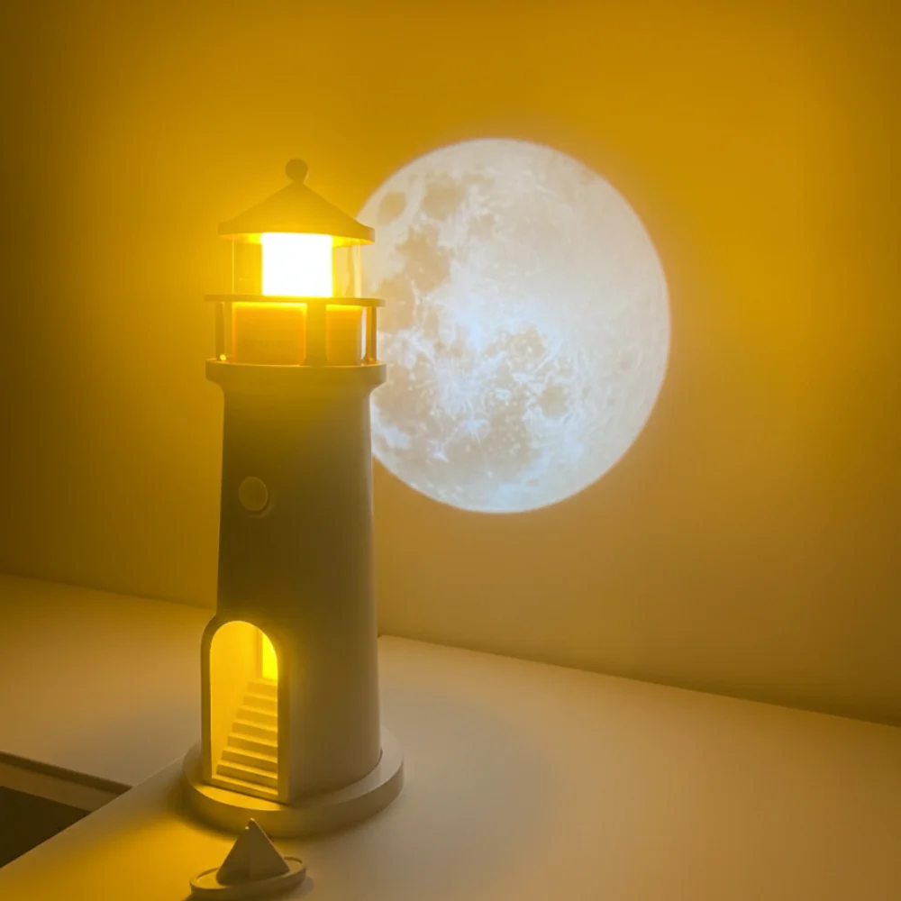 Mondprojektor Lampe Leuchtturm LED Nachtlicht Fernbedienung - Image 3