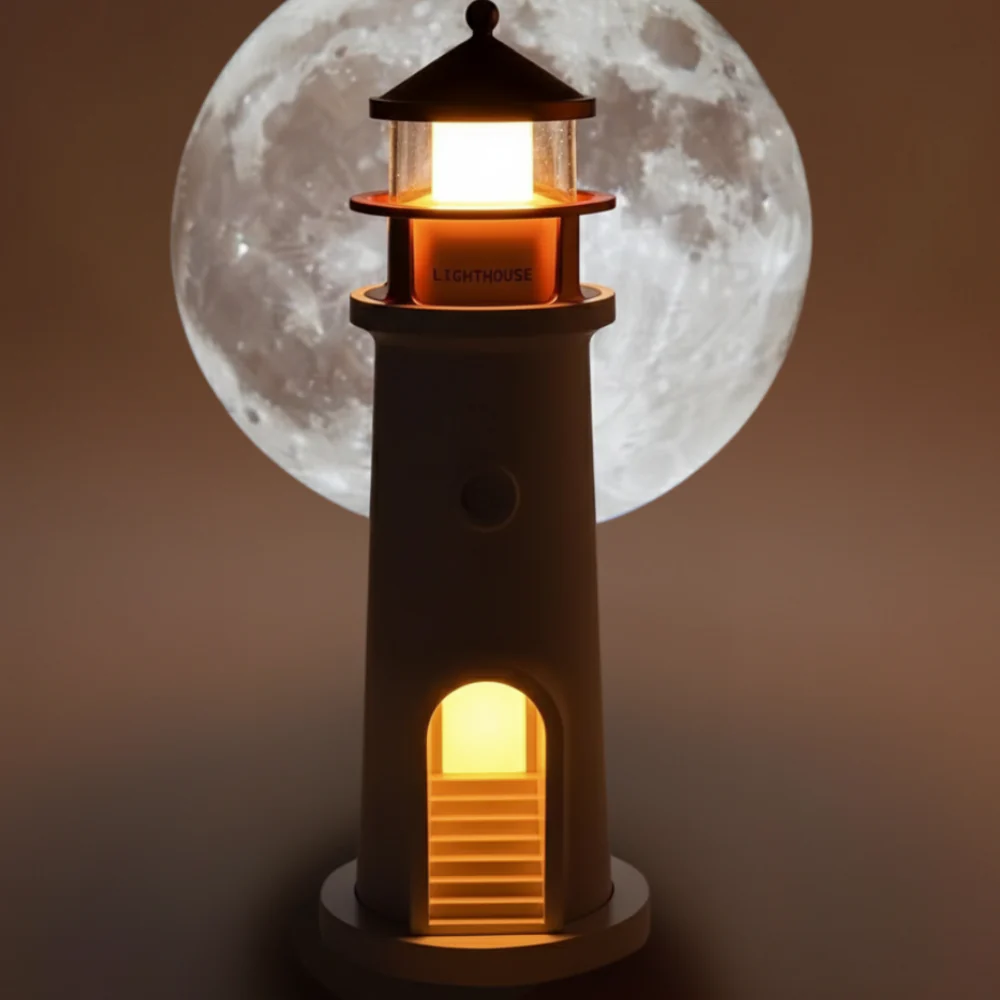 Mondprojektor Lampe Leuchtturm LED Nachtlicht Fernbedienung - Image 4