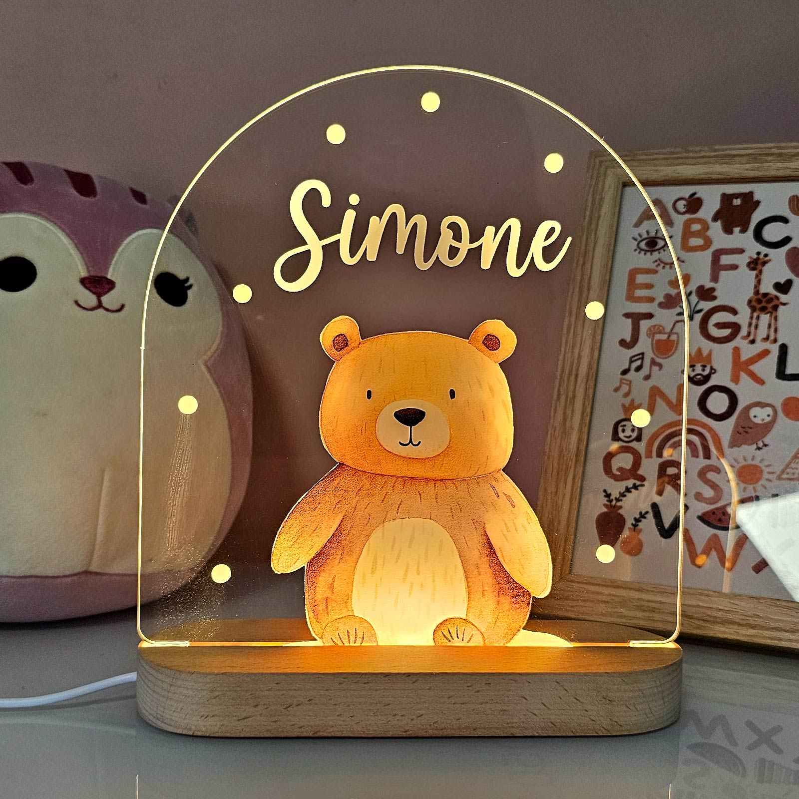 Nachtlicht Kinderzimmer Personalisierte Acryl Tier Lampe - Image 11