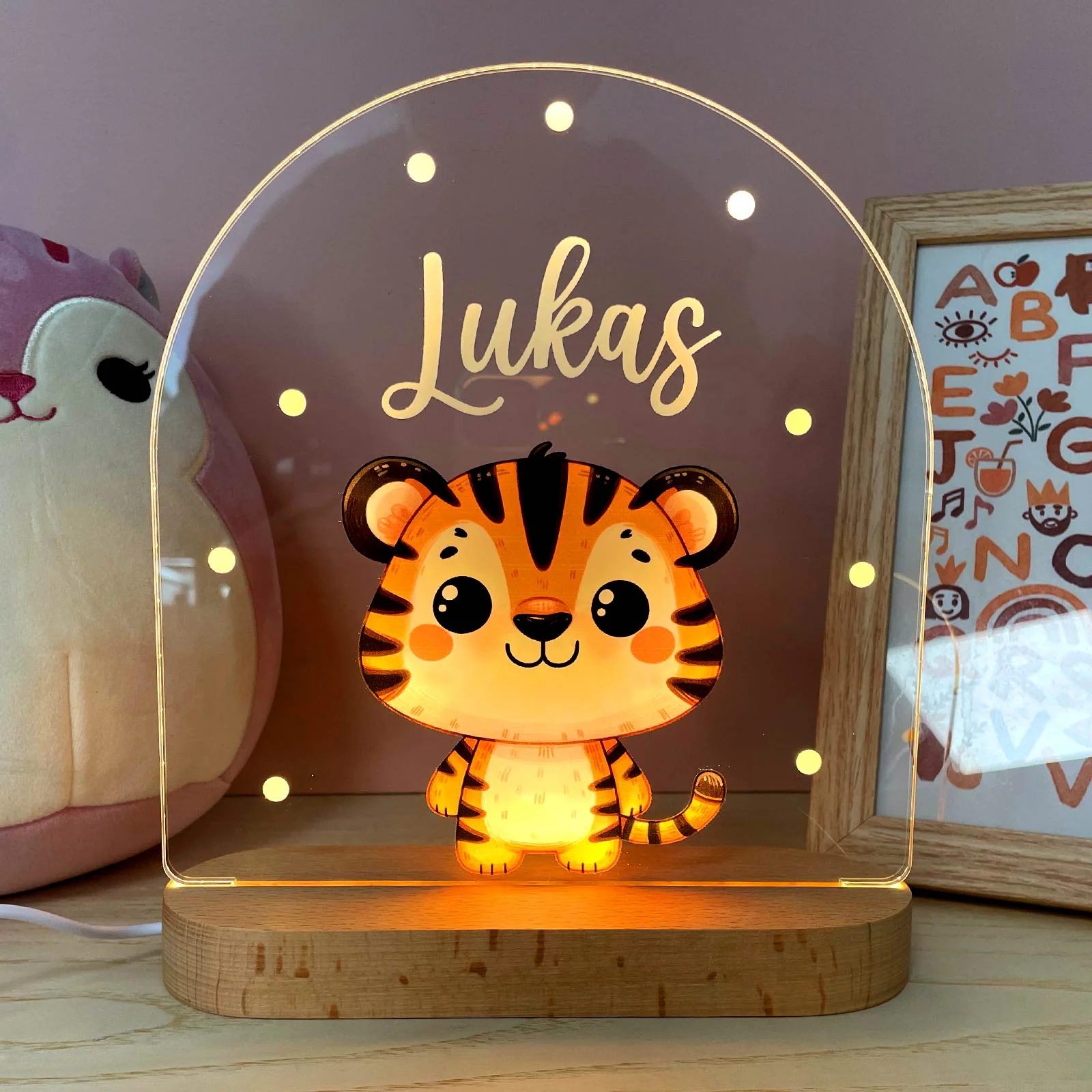 Nachtlicht Kinderzimmer Personalisierte Acryl Tier Lampe - Image 14