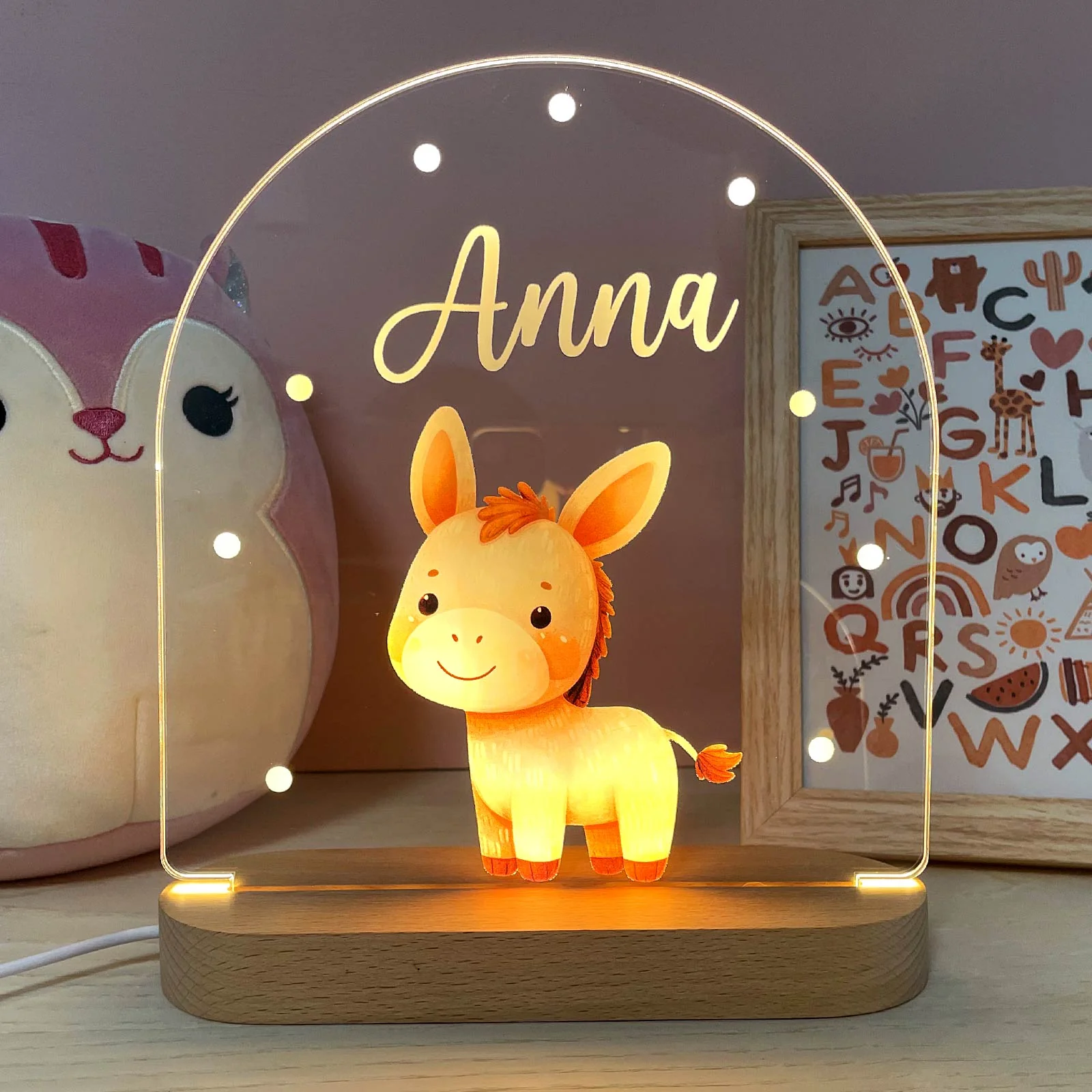 Nachtlicht Kinderzimmer Personalisierte Acryl Tier Lampe - Image 15