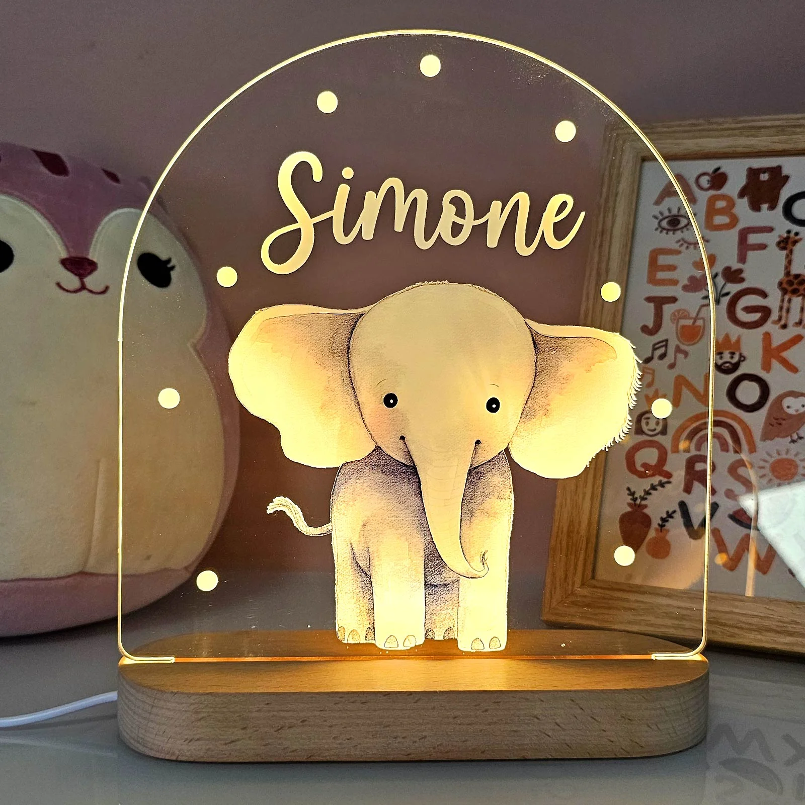 Nachtlicht Kinderzimmer Personalisierte Acryl Tier Lampe - Image 4