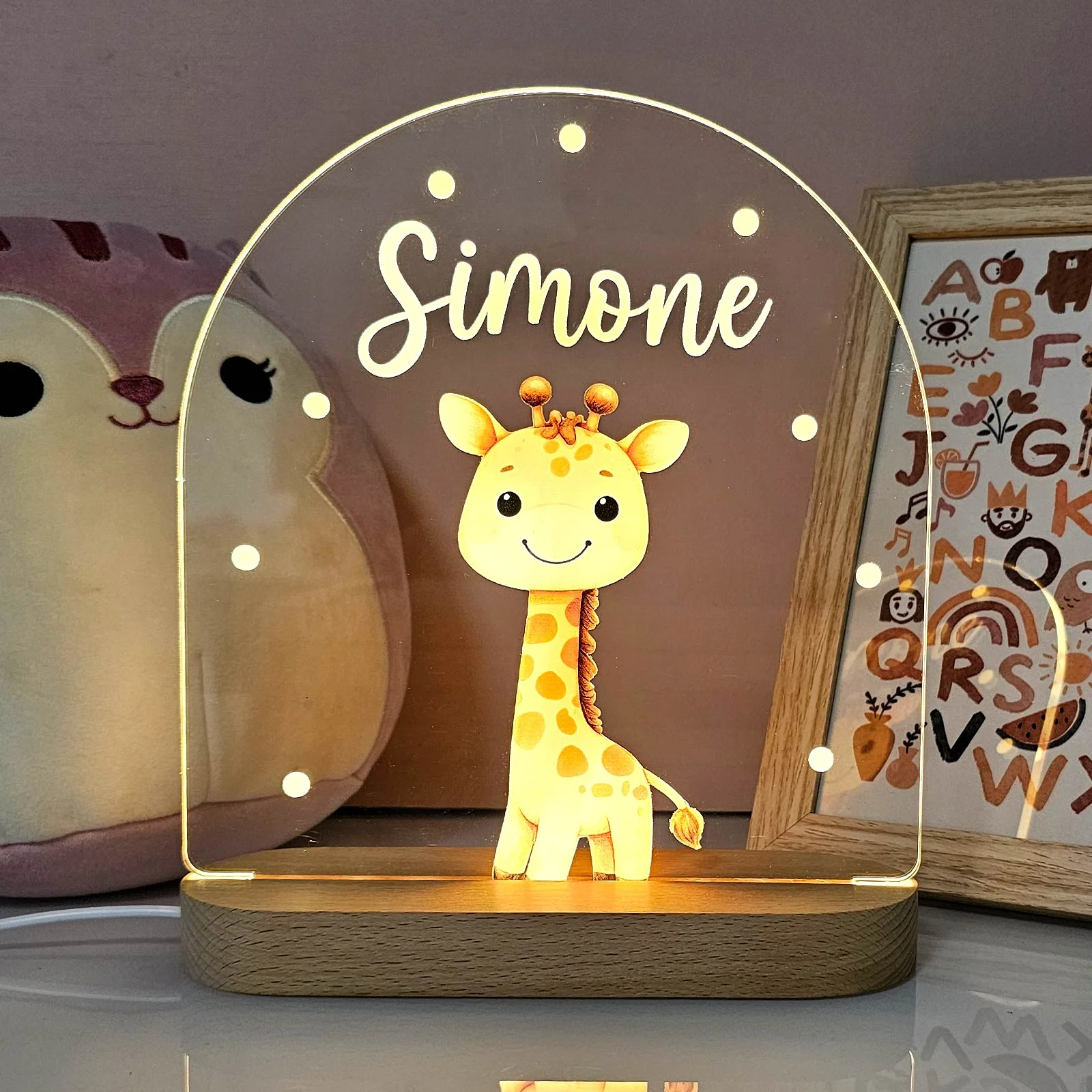 Nachtlicht Kinderzimmer Personalisierte Acryl Tier Lampe - Image 6