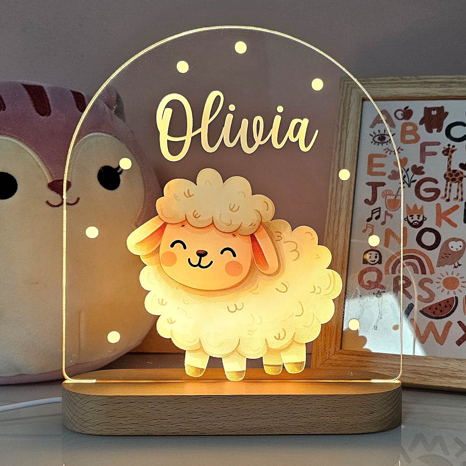Nachtlicht Kinderzimmer Personalisierte Acryl Tier Lampe - Image 7