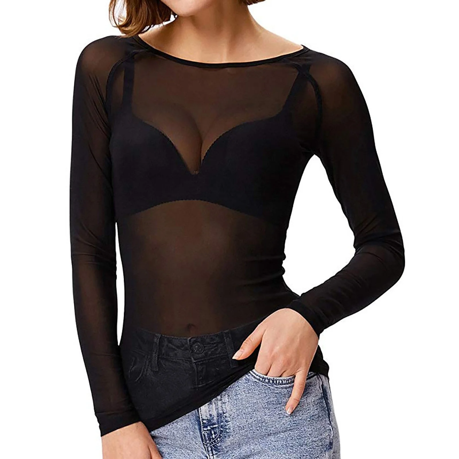 Nadine | Elegantes Mesh Ausgeh Top - Image 2