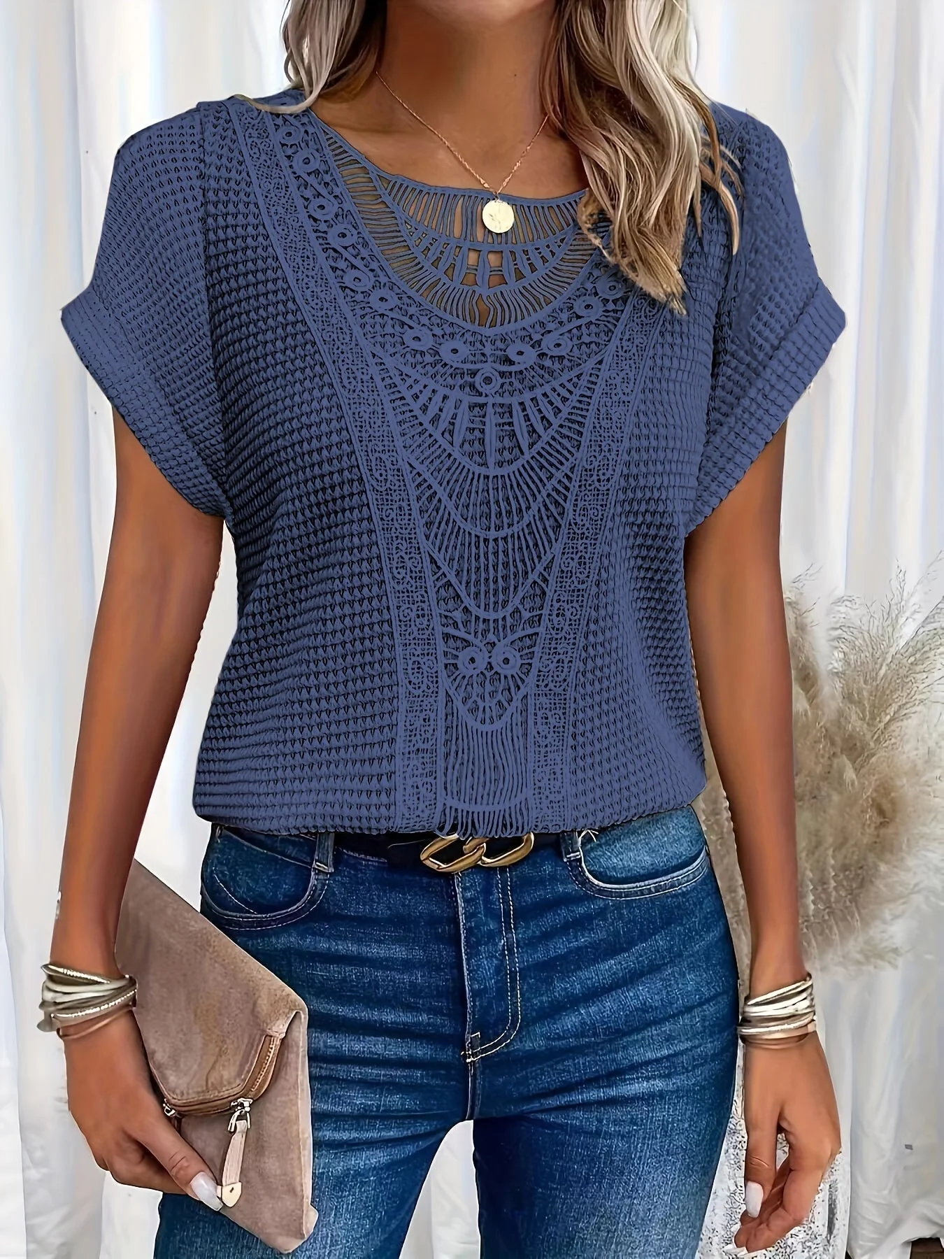 Nadine | Lässige Eleganz Spitzen T Shirt - Image 5