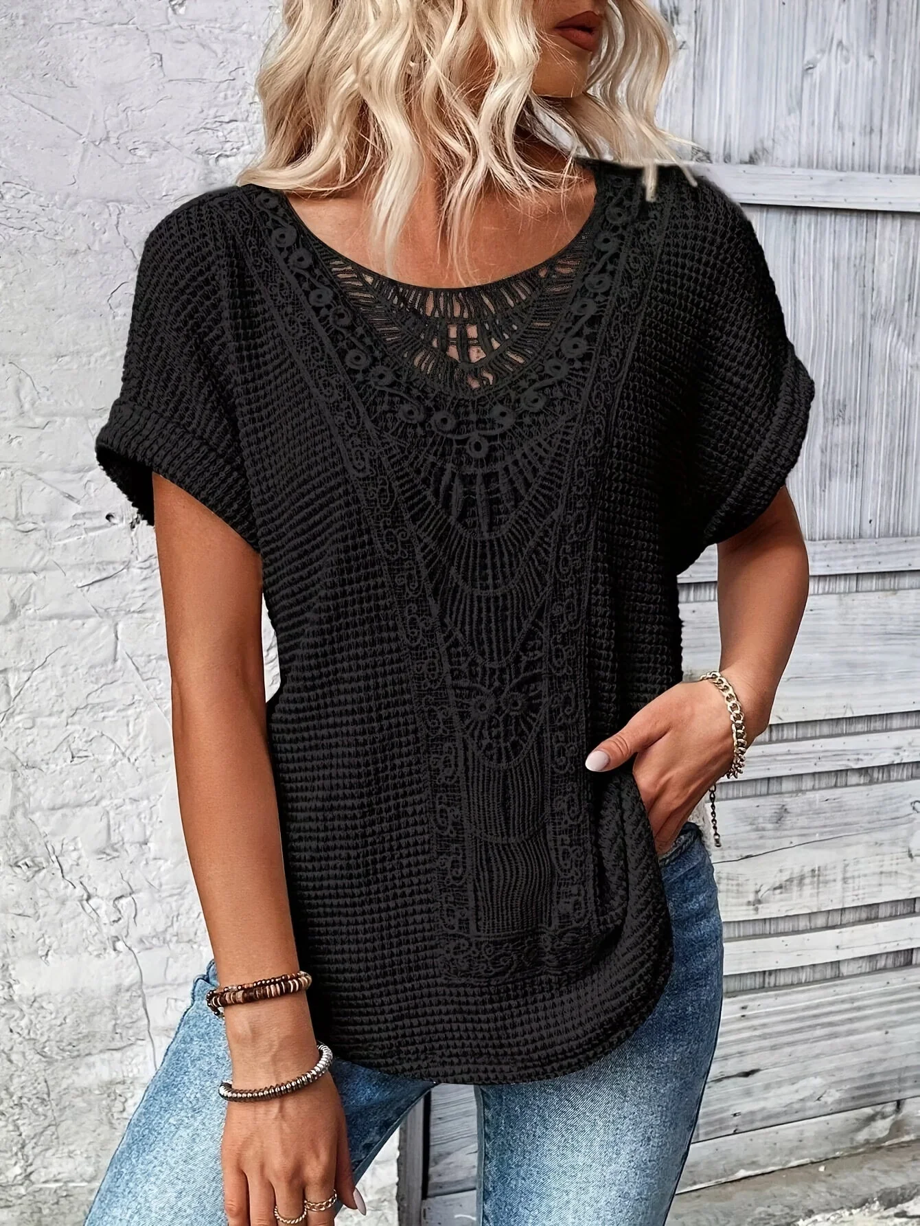 Nadine | Lässige Eleganz Spitzen T Shirt - Image 6