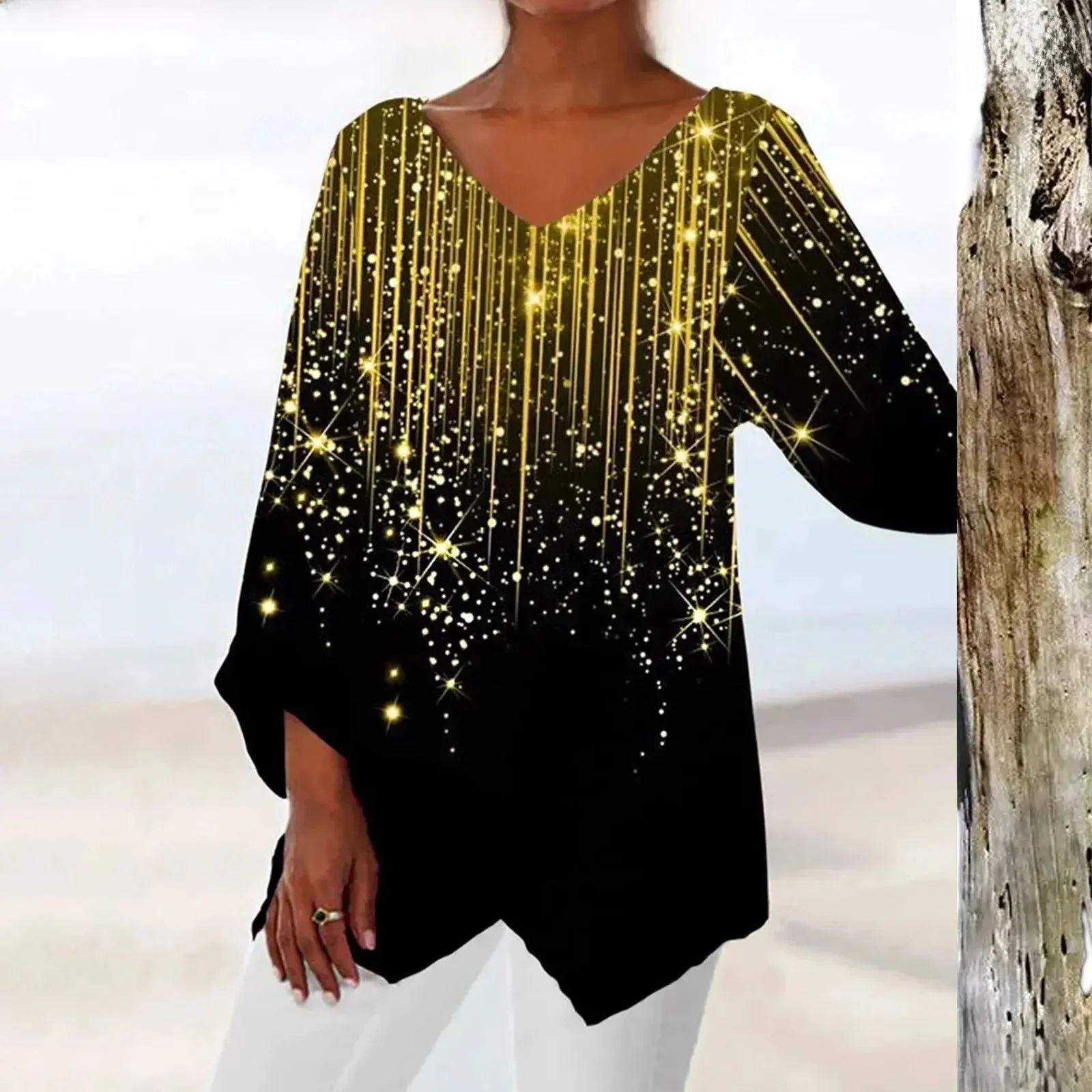 Nadine | Trendiges Langarm Top mit V Ausschnitt - Image 4