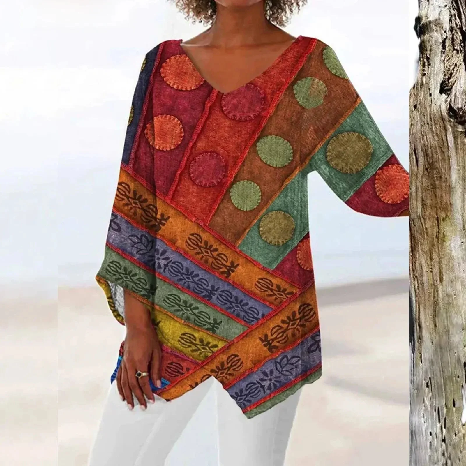 Nadine | Trendiges Langarm Top mit V Ausschnitt - Image 6