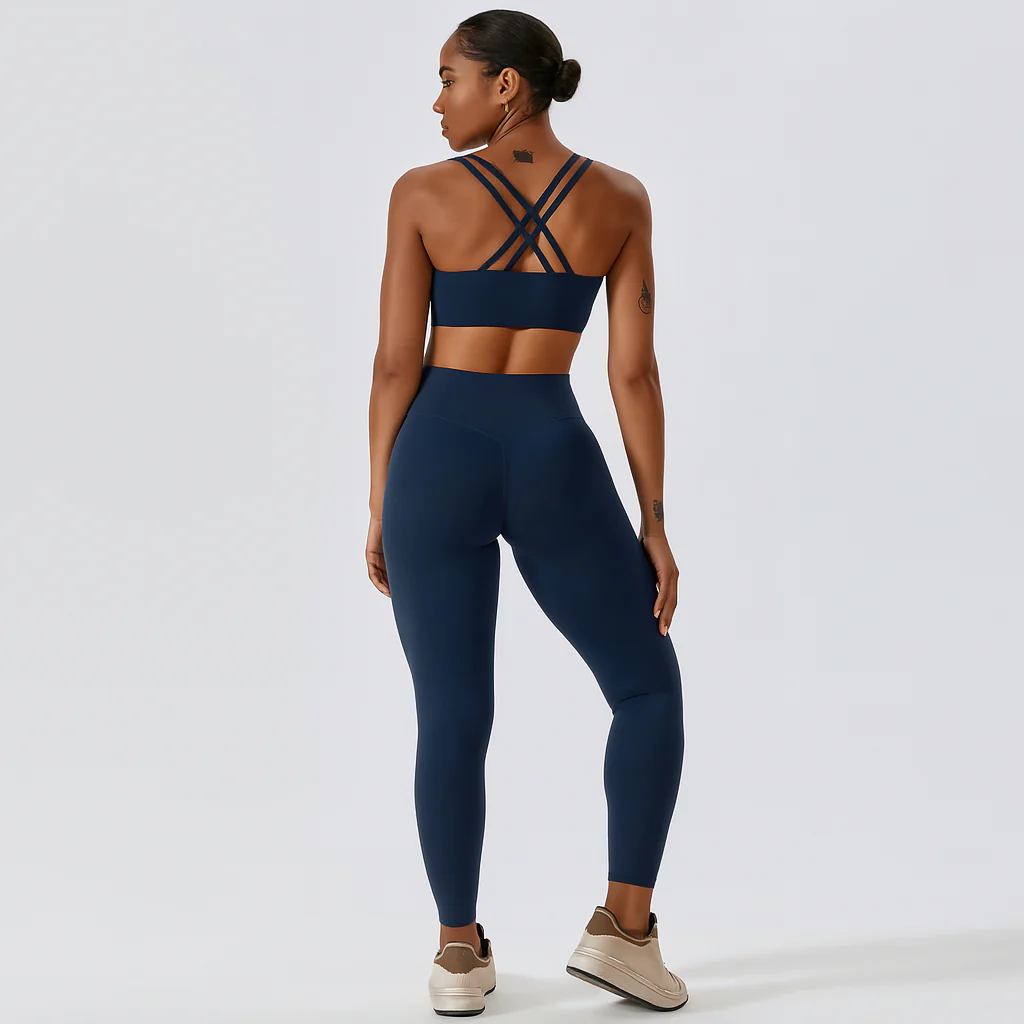 Nahtloses Yoga- und Pilates-Set für Damen – Leggings und Top mit hoher Taille, 2-teilige Activewear