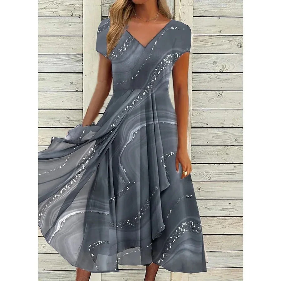 Naomi | Midi Dress with V-Neck