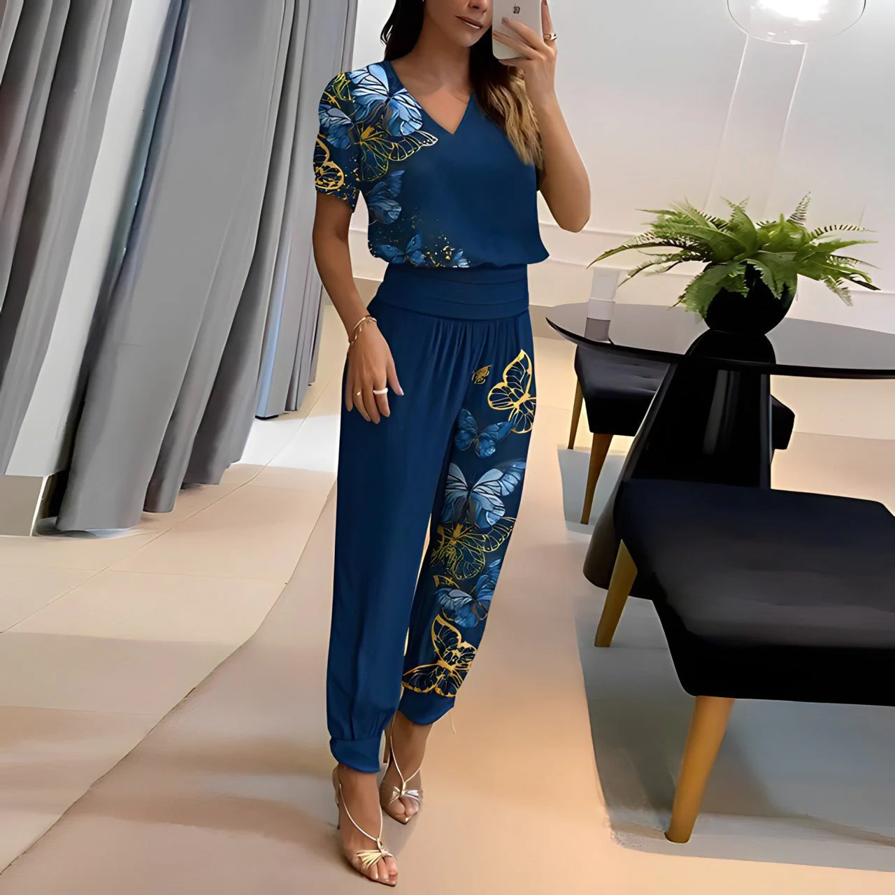 Nathalie - Damen Bluse & Hose Set - Image 3
