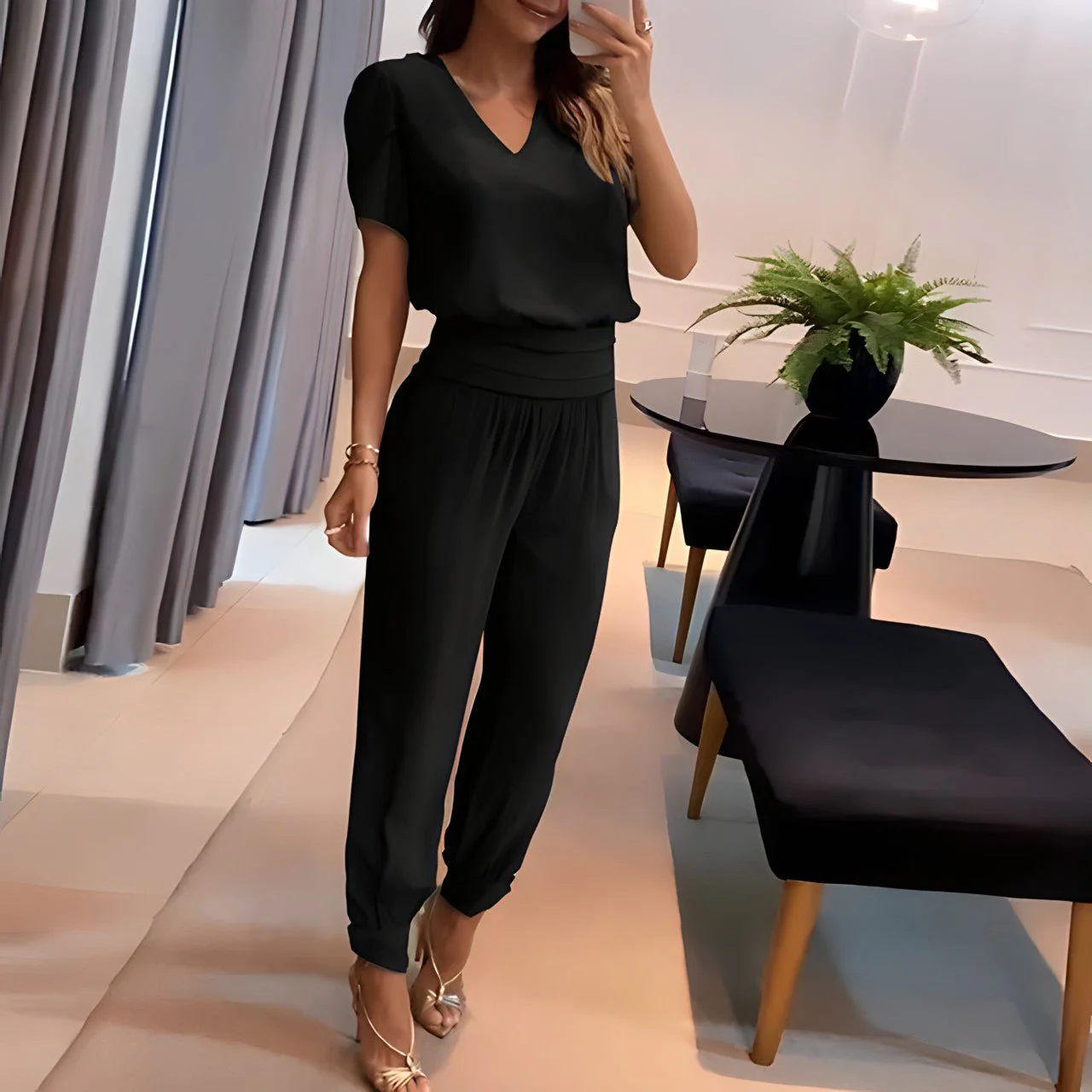 Nathalie - Damen Bluse & Hose Set - Image 5