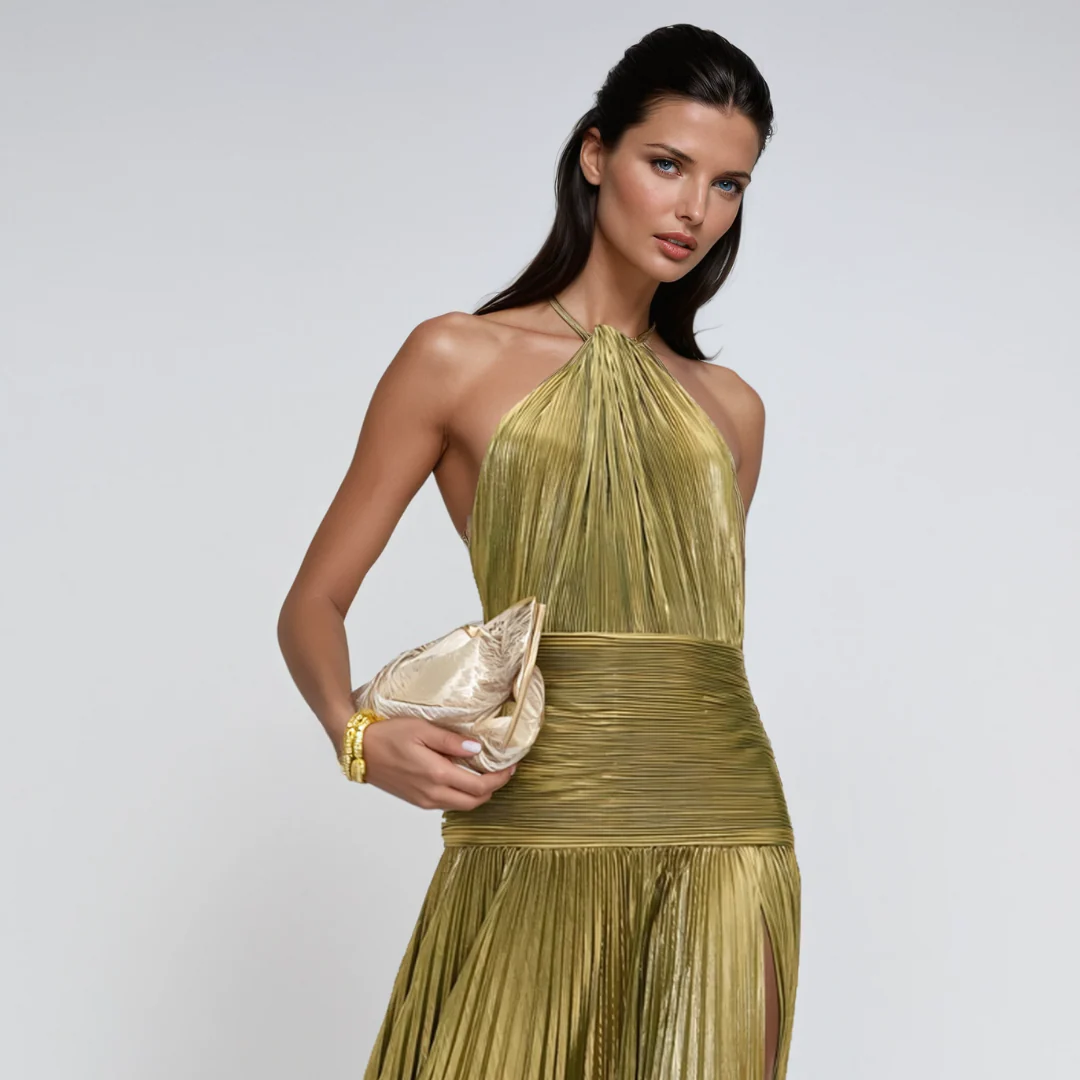 NEFIRA | Langes metallisiertes Kleid - Image 5