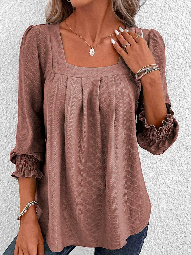Nicole | Lässige Baumwollbluse mit eckigem Ausschnitt - Image 6
